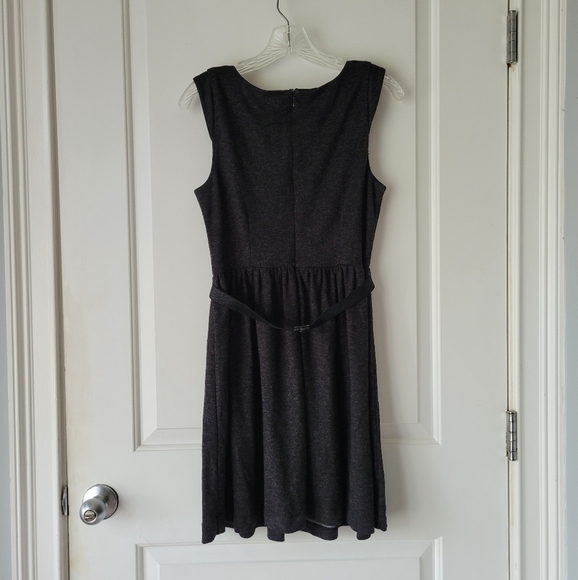 Black Midi Cocktail Dress Summer with Belt Size 6 - Picture 4 of 6